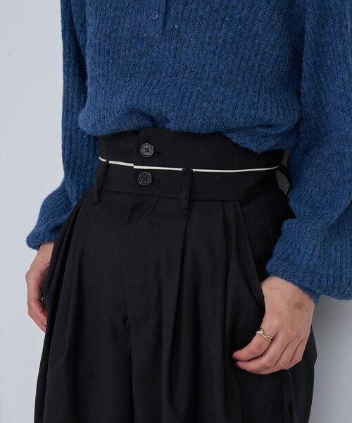 Kastane（カスタネ）の「【2サイズ展開/低身長サイズ】B パイピングハイウエストパンツ（スラックス・レディース・ブラック/ネイビー/グレー・1/0）」の19枚目の写真