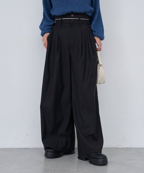 Kastane（カスタネ）の「【2サイズ展開/低身長サイズ】B パイピングハイウエストパンツ（スラックス・レディース・ブラック/ネイビー/グレー・1/0）」の21枚目の写真
