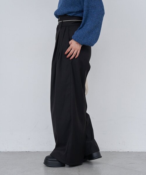Kastane（カスタネ）の「【2サイズ展開/低身長サイズ】B パイピングハイウエストパンツ（スラックス・レディース・ブラック/ネイビー/グレー・1/0）」の22枚目の写真