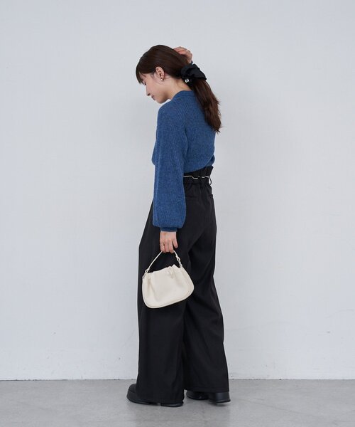 Kastane（カスタネ）の「【2サイズ展開/低身長サイズ】B パイピングハイウエストパンツ（スラックス・レディース・ブラック/ネイビー/グレー・1/0）」の11枚目の写真