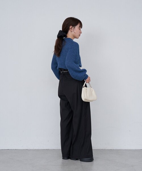 Kastane（カスタネ）の「【2サイズ展開/低身長サイズ】B パイピングハイウエストパンツ（スラックス・レディース・ブラック/ネイビー/グレー・1/0）」の13枚目の写真