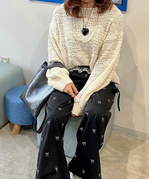 Flugge(フラッジー)の「ribbonトラックパンツ(その他パンツ・レディース・ブラック/アイボリー・FREE)」の11枚目の写真