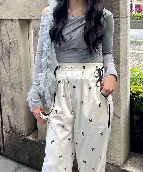 Flugge(フラッジー)の「ribbonトラックパンツ(その他パンツ・レディース・ブラック/アイボリー・FREE)」の18枚目の写真