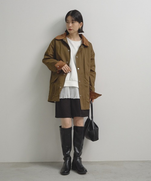 Shelly island（シェリーアイランド）の「襟配色ジャケット（ブルゾン・レディース・カーキ/ベージュ・FREE）」の5枚目の写真