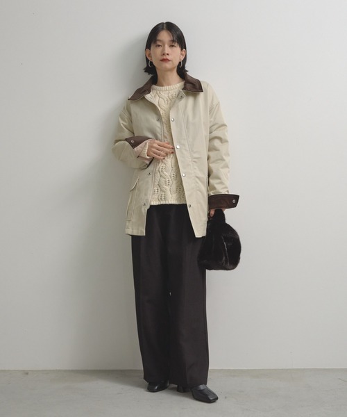 Shelly island（シェリーアイランド）の「襟配色ジャケット（ブルゾン・レディース・カーキ/ベージュ・FREE）」の19枚目の写真