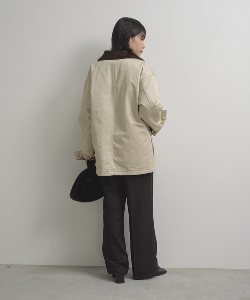 Shelly island（シェリーアイランド）の「襟配色ジャケット（ブルゾン・レディース・カーキ/ベージュ・FREE）」の11枚目の写真