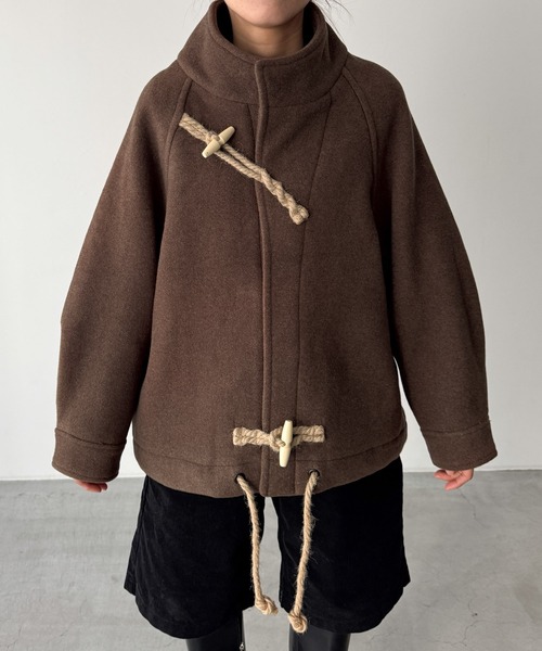 El mar / ウールスタンドカラーダッフルジャケット セール】El mar ウールスタンドカラーダッフルジャケット（ダッフル