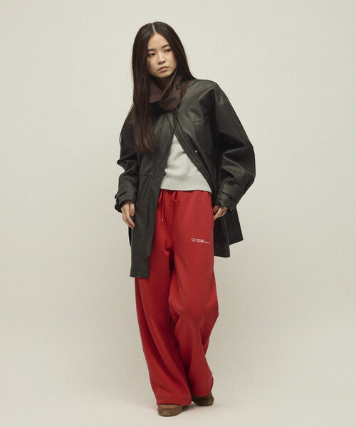 Firsthand(ファーストハンド)の「MA Firsthand/マ ファーストハンド MA ベーシックロゴ刺繍 イージーワイドパンツ / 裏毛スウェットパンツ / 裾ドローコード付き(スウェットパンツ・レディース・レッド/ブラウン/チャコールグレー/グレー・MEDIUM/SMALL)」の8枚目の写真