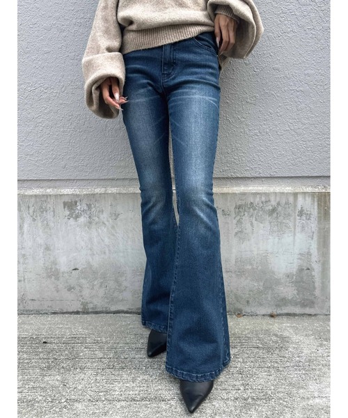 EGOIST（エゴイスト）の「裾レースアップフレアパンツ（デニムパンツ・レディース・ネイビー/ダークネイビー・SS/S/M）」の19枚目の写真