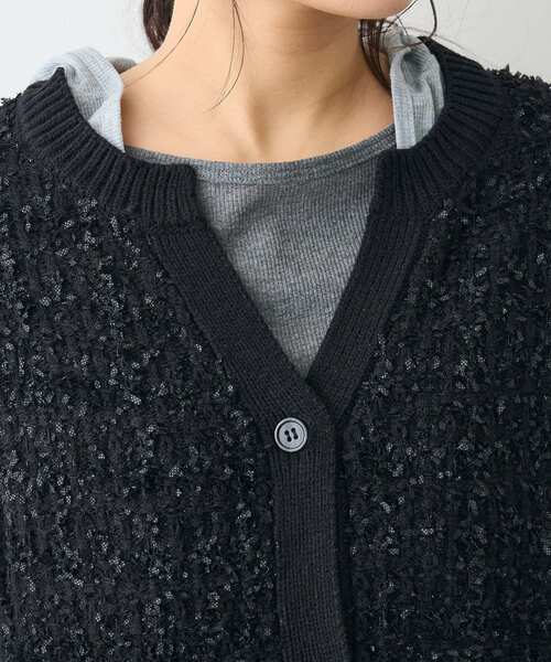 CRAFT STANDARD BOUTIQUE（クラフトスタンダードブティック）の「ツイード編みニットベスト（ベスト・レディース・ブラック/ダークパープル・FREE）」の17枚目の写真