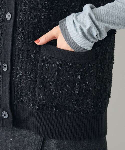 CRAFT STANDARD BOUTIQUE（クラフトスタンダードブティック）の「ツイード編みニットベスト（ベスト・レディース・ブラック/ダークパープル・FREE）」の18枚目の写真