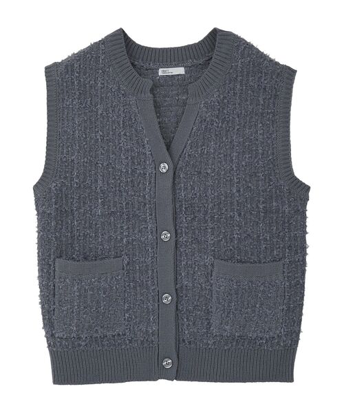 CRAFT STANDARD BOUTIQUE（クラフトスタンダードブティック）の「ツイード編みニットベスト（ベスト・レディース・ブラック/ダークパープル・FREE）」の19枚目の写真