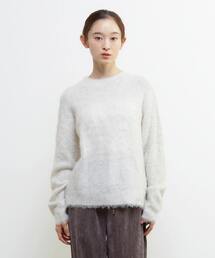 ロングシャギークルーネックプルニット