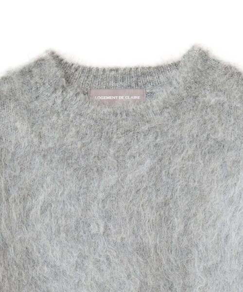 LOGEMENT DE CLAIRE(ロジュモンドクレール)の「ロングシャギークルーネックプルニット(ニット/セーター・レディース・グレー/ライトグレー/モスグリーン/ブラウン・FREE)」の16枚目の写真