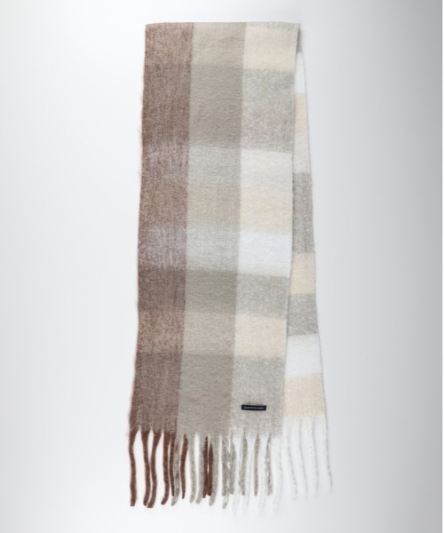 HONEYSUCKLE ROSE】太フリンジチェック柄ストール（チェック柄