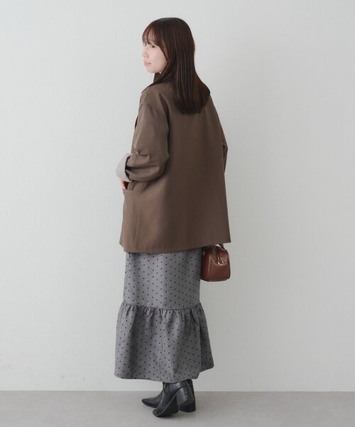 continuer de NICE CLAUP（コンティニューデナイスクラップ）の「肩リボンシャーリングワンピース（ワンピース・レディース・ブラック/ブラウン系その他/ブラック系その他/グレー系その他2・FREE）」の10枚目の写真