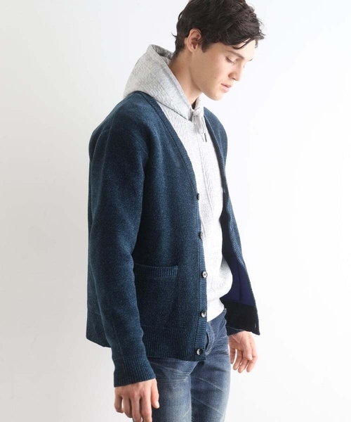 MK MICHEL KLEIN HOMME (エムケーミッシェルクランオム)の「【洗える】ダブルフェイス モールカーディガン(ニット/セーター・メンズ・ホワイト/ネイビー/ブラック・51/46/48)」の3枚目の写真