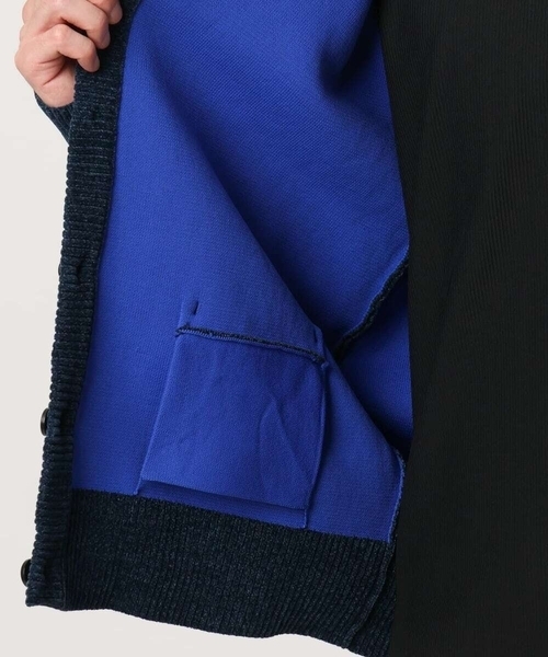 MK MICHEL KLEIN HOMME (エムケーミッシェルクランオム)の「【洗える】ダブルフェイス モールカーディガン(ニット/セーター・メンズ・ホワイト/ネイビー/ブラック・51/46/48)」の4枚目の写真