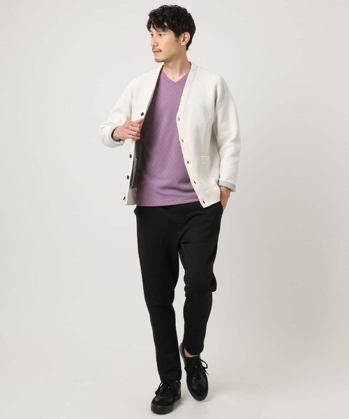 MK MICHEL KLEIN HOMME (エムケーミッシェルクランオム)の「【洗える】ダブルフェイス モールカーディガン(ニット/セーター・メンズ・ホワイト/ネイビー/ブラック・51/46/48)」の11枚目の写真