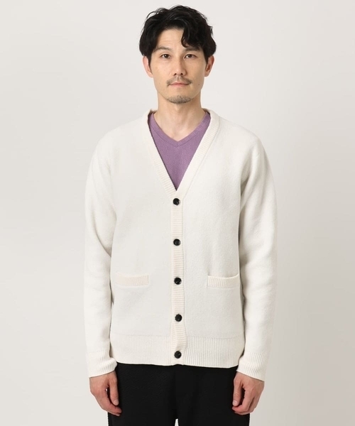 MK MICHEL KLEIN HOMME (エムケーミッシェルクランオム)の「【洗える】ダブルフェイス モールカーディガン(ニット/セーター・メンズ・ホワイト/ネイビー/ブラック・51/46/48)」の15枚目の写真