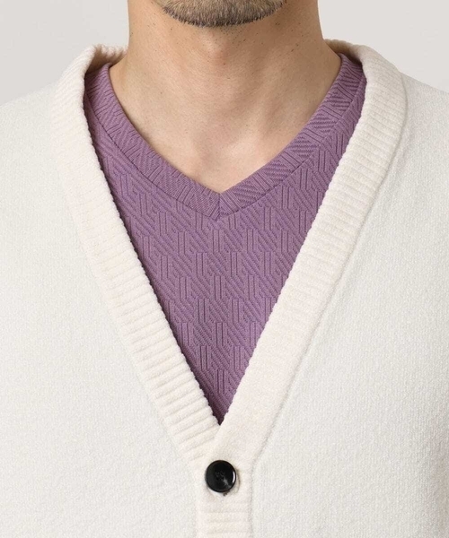 MK MICHEL KLEIN HOMME (エムケーミッシェルクランオム)の「【洗える】ダブルフェイス モールカーディガン(ニット/セーター・メンズ・ホワイト/ネイビー/ブラック・51/46/48)」の18枚目の写真