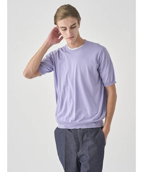 JOHN SMEDLEY（ジョンスメドレー）の「※※使用不可※※[Anglo Indian Gauze] クルーネックニットＴシャツ（ニット/セーター・メンズ・ブラック/ネイビー/パープル/シルバー/ブルー系その他2/ブルー系その他5/ベージュ系その他3/カーキブラウン・L/M/S）」の7枚目の写真