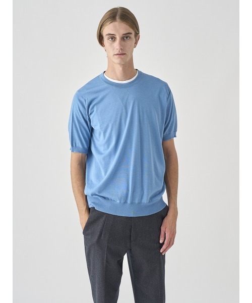 JOHN SMEDLEY（ジョンスメドレー）の「※※使用不可※※[Anglo Indian Gauze] クルーネックニットＴシャツ（ニット/セーター・メンズ・ブラック/ネイビー/パープル/シルバー/ブルー系その他2/ブルー系その他5/ベージュ系その他3/カーキブラウン・L/M/S）」の5枚目の写真
