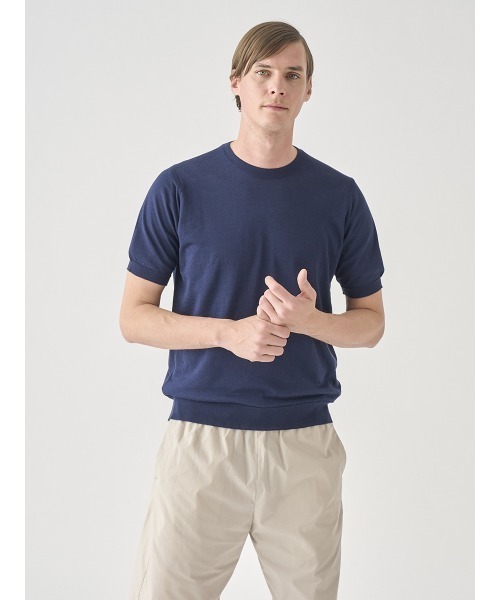JOHN SMEDLEY（ジョンスメドレー）の「※※使用不可※※[Anglo Indian Gauze] クルーネックニットＴシャツ（ニット/セーター・メンズ・ブラック/ネイビー/パープル/シルバー/ブルー系その他2/ブルー系その他5/ベージュ系その他3/カーキブラウン・L/M/S）」の6枚目の写真