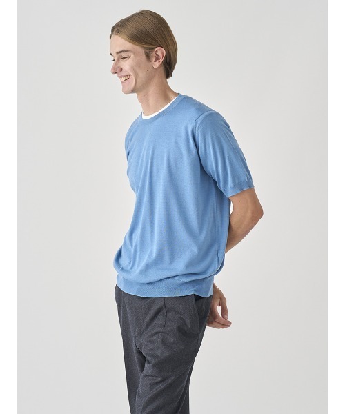 JOHN SMEDLEY（ジョンスメドレー）の「※※使用不可※※[Anglo Indian Gauze] クルーネックニットＴシャツ（ニット/セーター・メンズ・ブラック/ネイビー/パープル/シルバー/ブルー系その他2/ブルー系その他5/ベージュ系その他3/カーキブラウン・L/M/S）」の15枚目の写真