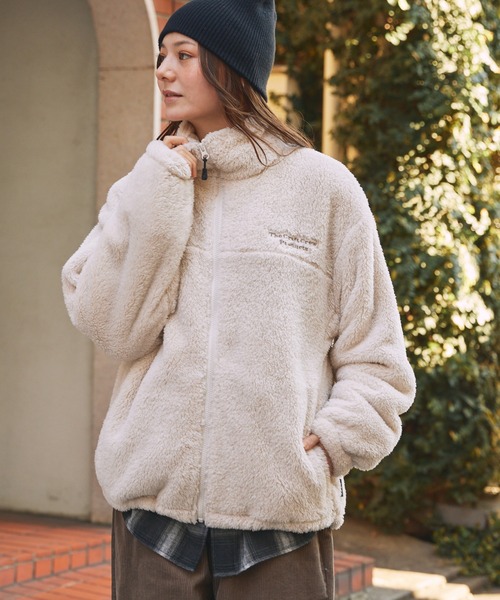 THE CRAFT CREW PRODUCTS(ザクラフトクループロダクツ)の「ヒートアップボアフリース ドローコード ジップアップブルゾン / 保温【THE CRAFT CREW PRODUCTS】(ブルゾン・メンズ・アイボリー/ブラック/ダークネイビー/ベージュ・L/M/S)」の2枚目の写真