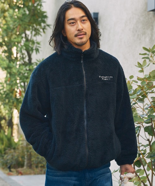 セール】ヒートアップボアフリース ドローコード ジップアップブルゾン