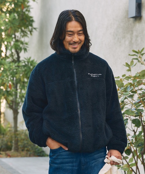 セール】ヒートアップボアフリース ドローコード ジップアップブルゾン