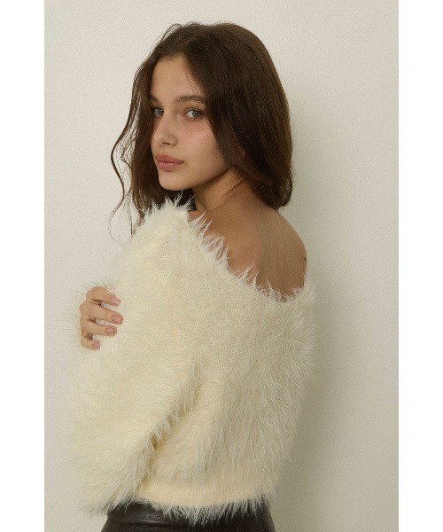 ALEXIA STAM（アリシアスタン）の「Shaggy Knit Top /ふわふわシャギーニット（ニット/セーター・レディース・ブラウン/ブラック/アイボリー・FREE）」の2枚目の写真