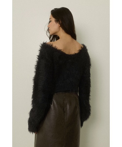 ALEXIA STAM（アリシアスタン）の「Shaggy Knit Top /ふわふわシャギーニット（ニット/セーター・レディース・ブラウン/ブラック/アイボリー・FREE）」の8枚目の写真