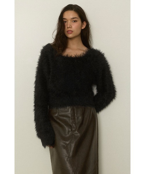 ALEXIA STAM（アリシアスタン）の「Shaggy Knit Top /ふわふわシャギーニット（ニット/セーター・レディース・ブラウン/ブラック/アイボリー・FREE）」の10枚目の写真