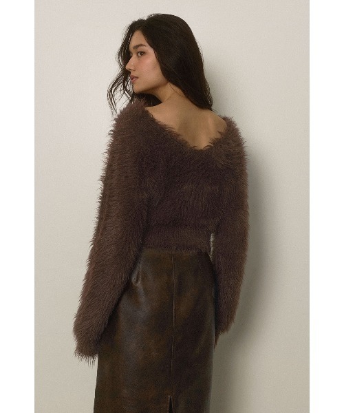 ALEXIA STAM（アリシアスタン）の「Shaggy Knit Top /ふわふわシャギーニット（ニット/セーター・レディース・ブラウン/ブラック/アイボリー・FREE）」の11枚目の写真