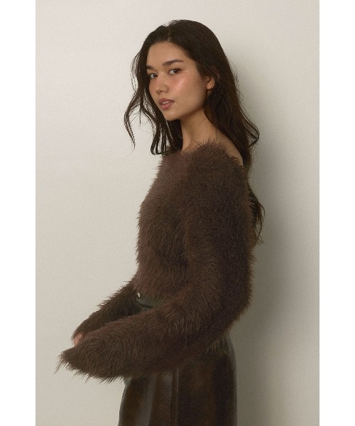 ALEXIA STAM（アリシアスタン）の「Shaggy Knit Top /ふわふわシャギーニット（ニット/セーター・レディース・ブラウン/ブラック/アイボリー・FREE）」の12枚目の写真