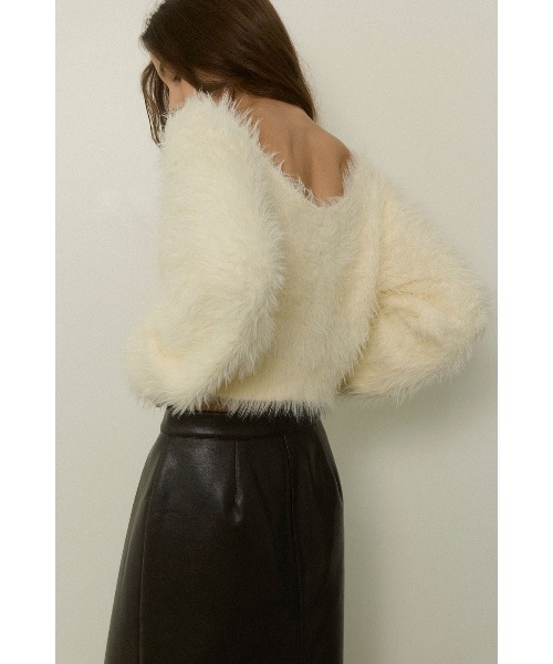 ALEXIA STAM（アリシアスタン）の「Shaggy Knit Top /ふわふわシャギーニット（ニット/セーター・レディース・ブラウン/ブラック/アイボリー・FREE）」の5枚目の写真