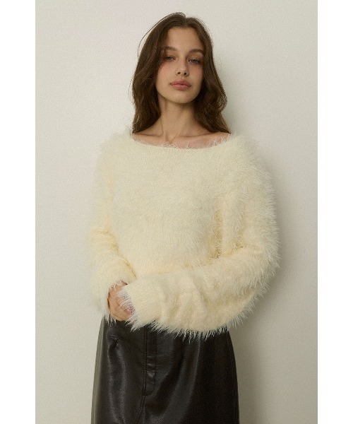 ALEXIA STAM（アリシアスタン）の「Shaggy Knit Top /ふわふわシャギーニット（ニット/セーター・レディース・ブラウン/ブラック/アイボリー・FREE）」の7枚目の写真