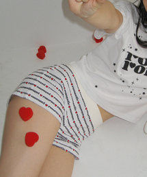ALL OVER PRINT MINI SHORTS WHITE