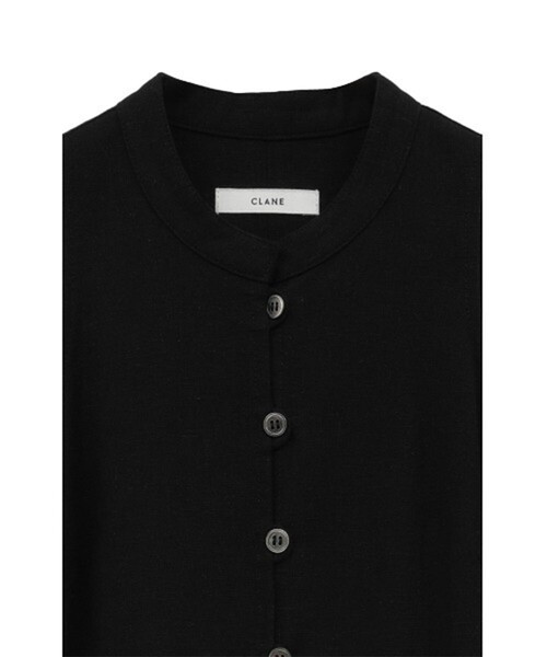 CLANE（クラネ）の「【CLANE/クラネ】AMERICAN SLEEVE LINEN ONEPIECE/アメリカンスリーブリネンワンピース（ワンピース・レディース・ブラック/ホワイト・1/2）」の4枚目の写真