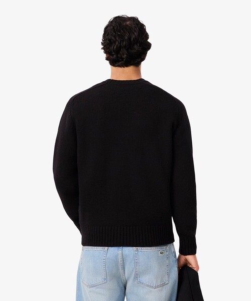LACOSTE(ラコステ)の「ブランドネームロゴシャギーニッティングウールセーター(ニット/セーター・メンズ・ブラック/オフホワイト・2/3/5/4)」の9枚目の写真