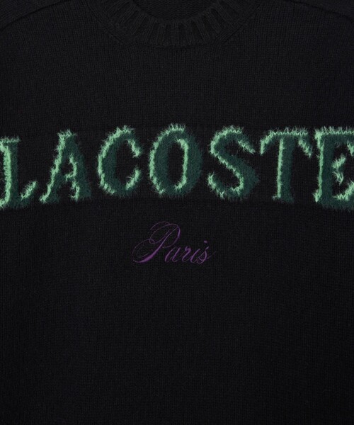 LACOSTE(ラコステ)の「ブランドネームロゴシャギーニッティングウールセーター(ニット/セーター・メンズ・ブラック/オフホワイト・2/3/5/4)」の3枚目の写真