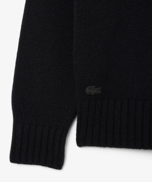 LACOSTE(ラコステ)の「ブランドネームロゴシャギーニッティングウールセーター(ニット/セーター・メンズ・ブラック/オフホワイト・2/3/5/4)」の4枚目の写真