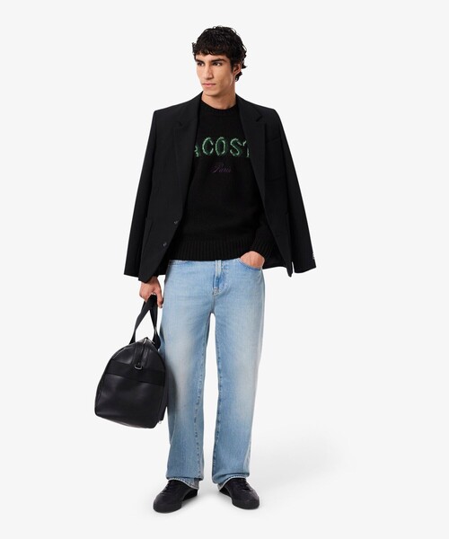 LACOSTE(ラコステ)の「ブランドネームロゴシャギーニッティングウールセーター(ニット/セーター・メンズ・ブラック/オフホワイト・2/3/5/4)」の5枚目の写真