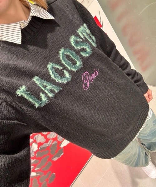 セール】ブランドネームロゴシャギーニッティングウールセーター