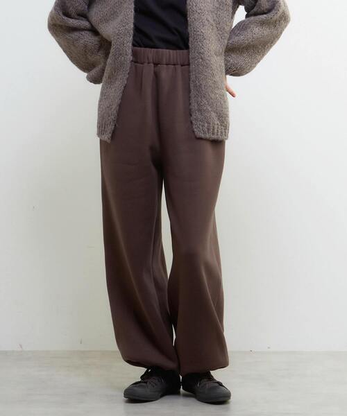 LOGEMENT DE CLAIRE(ロジュモンドクレール)の「裏起毛セミワイドカットパンツ(その他パンツ・レディース・ブラック/ブラウン/ライトグレー/ダークグリーン・FREE)」の4枚目の写真