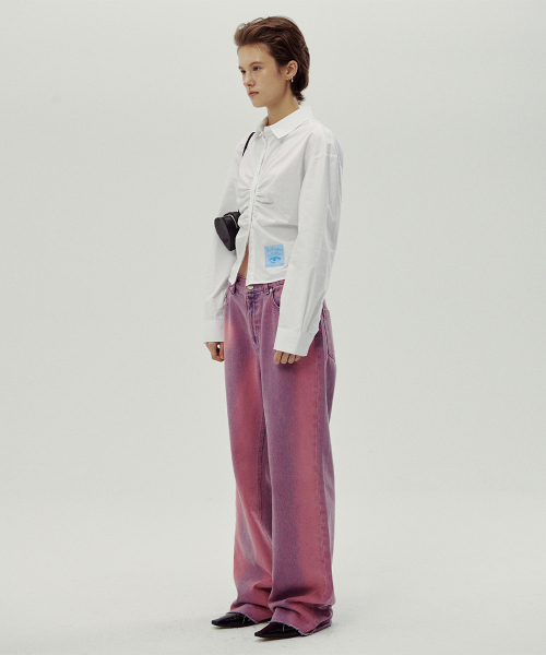 SINOON（シヌーン）の「COTTON CROPED SHIRRING SHIRT（シャツ/ブラウス・レディース・ホワイト・FREE）」の3枚目の写真
