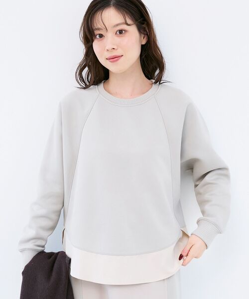 le.coeur blanc（ルクールブラン）の「ボンディングラグラン切替プルオーバー（Tシャツ/カットソー・レディース・ブラウン/グレイッシュベージュ・38）」の11枚目の写真