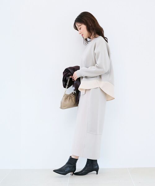 le.coeur blanc（ルクールブラン）の「ボンディングラグラン切替プルオーバー（Tシャツ/カットソー・レディース・ブラウン/グレイッシュベージュ・38）」の8枚目の写真